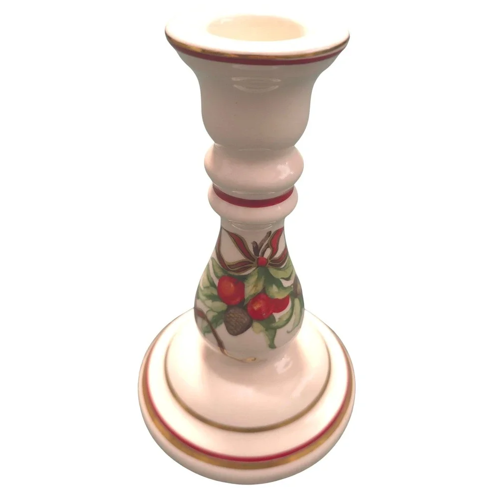 Tiffany & Co Tiffany Garland Christmas Candlestick Holder Bone China England